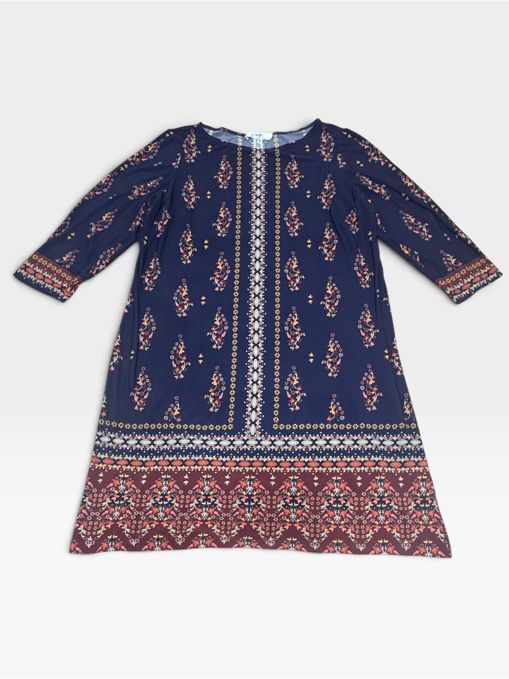 Wisp Anaisey Jersey Shift Dress 18W Plus Size Navy Floral